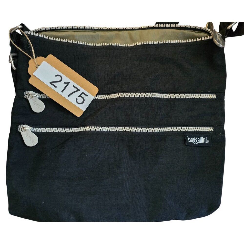 Baggallini Black Crossbody Bag Multiple Zippers Adjustable Strap versatile - Picture 11 of 11